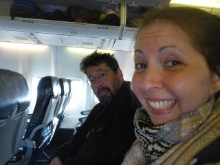 Peter und Anette im Flieger