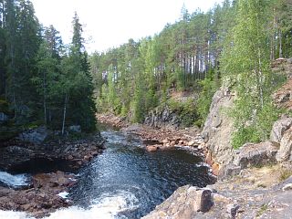 Der Bach unterhalb des Wasserfalls